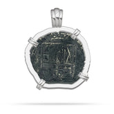 Atocha Coin with Silver Bezel reverse Habsburg Sheild